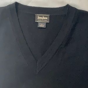 Neiman Marcus Black Merino Wool Sweater Vest, Like New